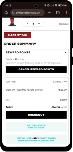 Order summary with discount